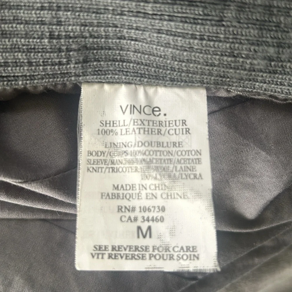 VINCE Leather Biker Jacket Size M - Picture 4 of 4